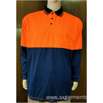 Men's safety polo shirt long sleeve